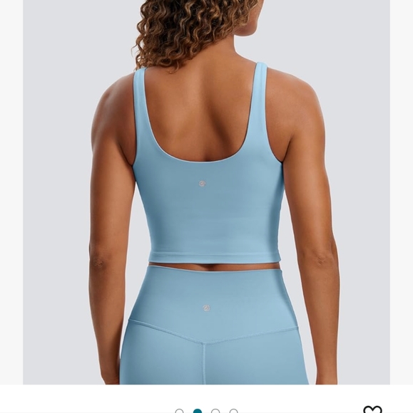 NWT CRZ YOGA Womens Pure Blue Butterluxe U Back Longline Sports Bra - Picture 2 of 10